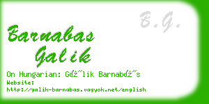 barnabas galik business card